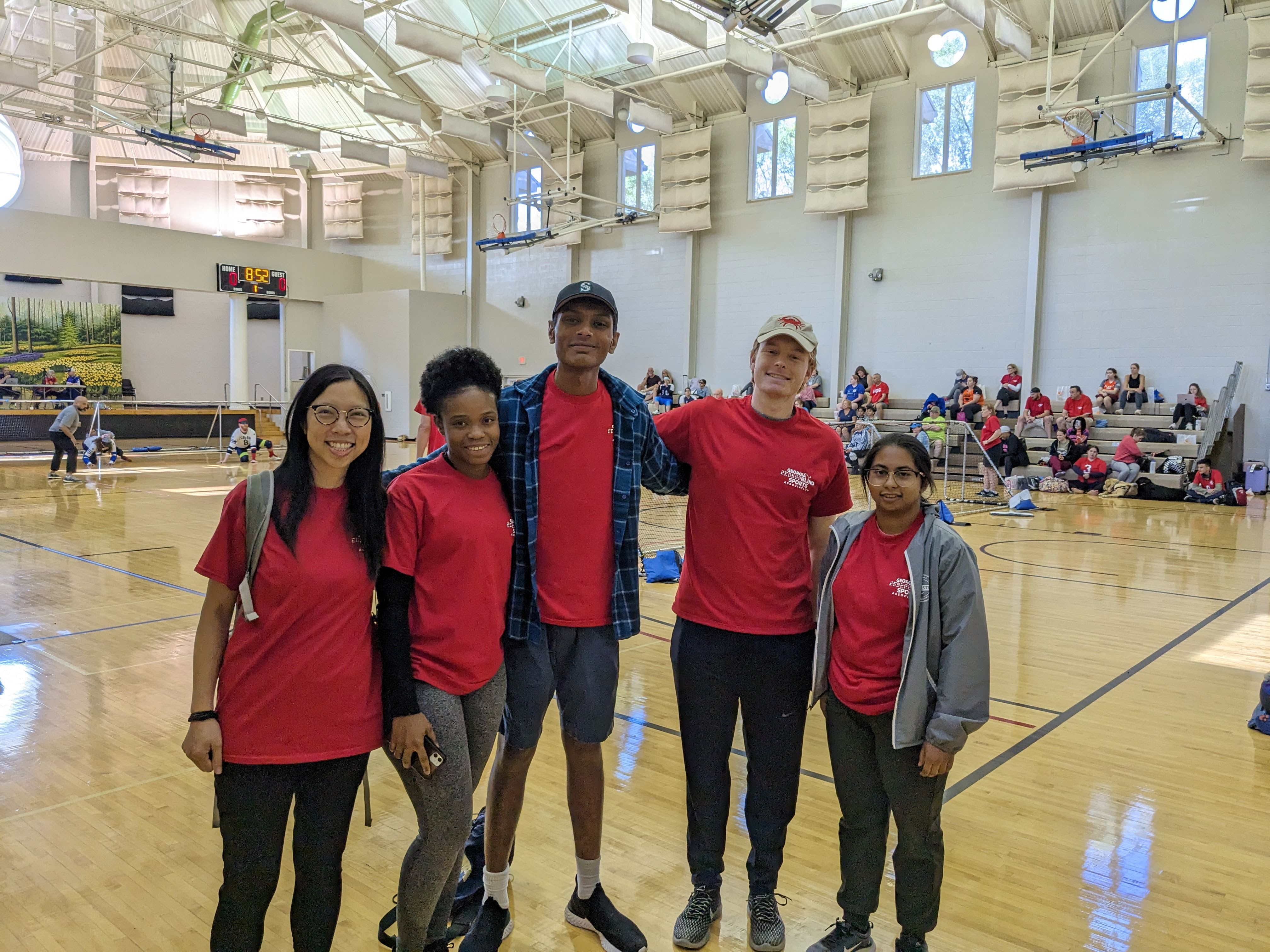 Lab volunteers at goalball tournament